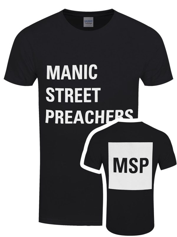 Manic Street Preachers Block Logo Men’s Black T-Shirt