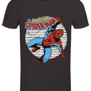 Marvel Comics Spidey Spotlight Men’s Grey T-Shirt