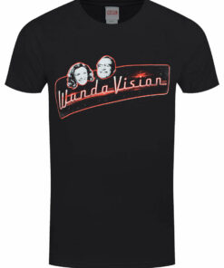 Marvel WandaVision Logo And Faces Mens Black T Shirt 1