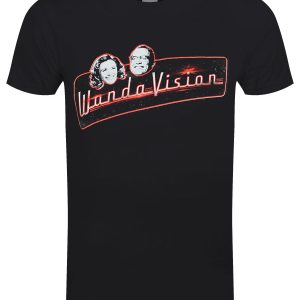 Marvel WandaVision Logo And Faces Men’s Black T-Shirt