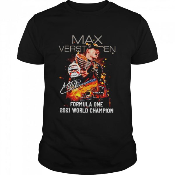 Max Verstappen Formula One 2021 World Champion Signature Shirt