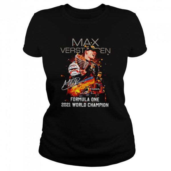 Max Verstappen Formula One 2021 World Champion Signature Shirt