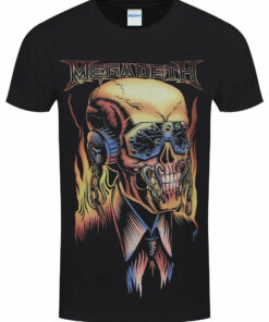 Megadeth Flaming Vic Mens Black T Shirt 1