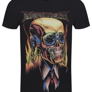 Megadeth Flaming Vic Men’s Black T-Shirt