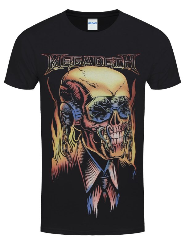 Megadeth Flaming Vic Men’s Black T-Shirt