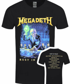 Megadeth Rust In Peace Tracklist Mens Black T Shirt 1