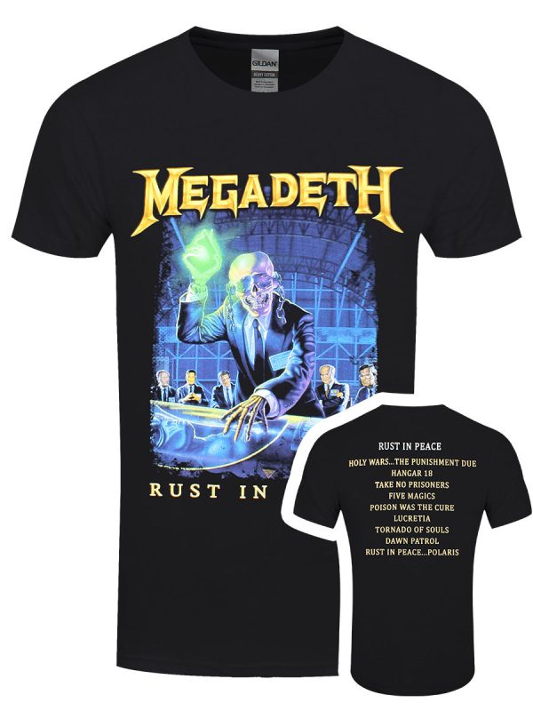 Megadeth Rust In Peace Tracklist Men’s Black T-Shirt