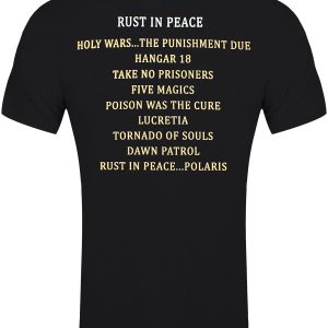 Megadeth Rust In Peace Tracklist Mens Black T Shirt 2