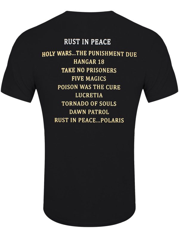 Megadeth Rust In Peace Tracklist Men’s Black T-Shirt