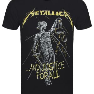 Metallica And Justice For All Tracks Men’s Black T-Shirt