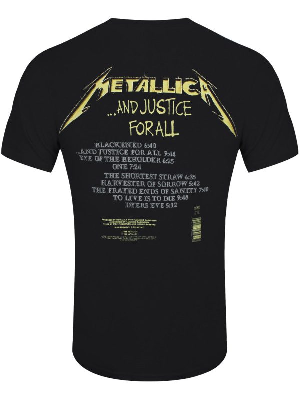 Metallica And Justice For All Tracks Men’s Black T-Shirt