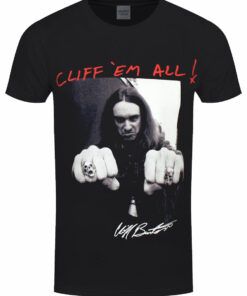 Metallica Cliff Burton Fists Mens Black T Shirt 1