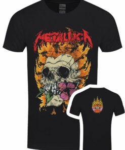 Metallica Flower Skull Red Logo Mens Black T Shirt 1