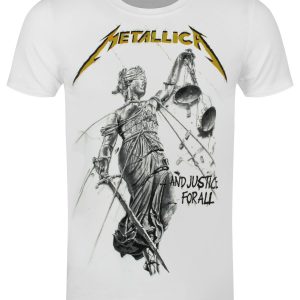 Metallica Justice Album Cover Men’s White T-Shirt