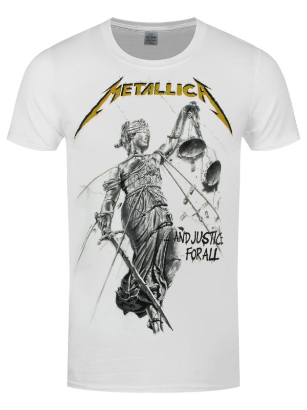 Metallica Justice Album Cover Men’s White T-Shirt