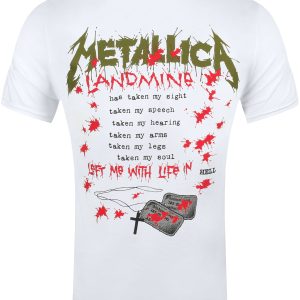 Metallica One Landmine Mens White T Shirt 2