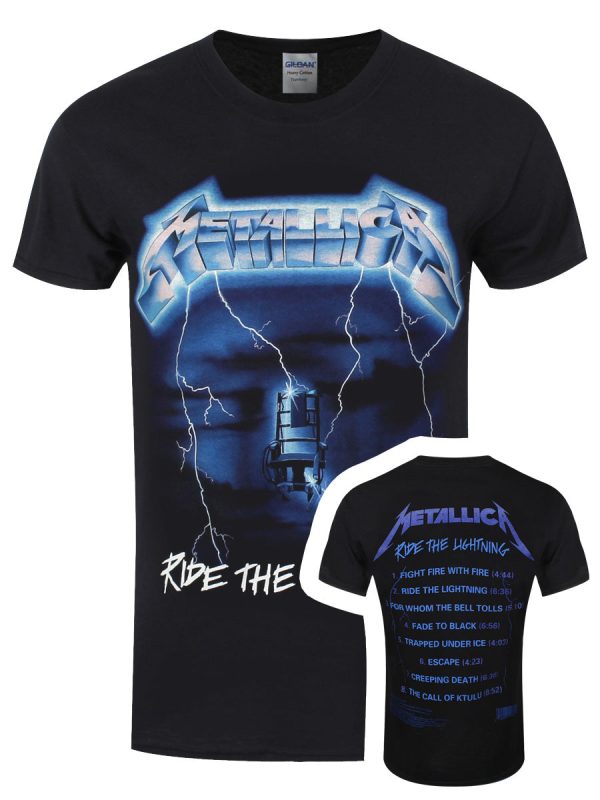 Metallica Ride The Lightning Tracks Men’s Black T-Shirt