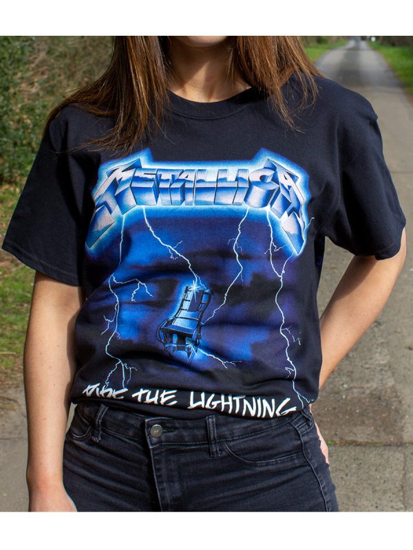 Metallica Ride The Lightning Tracks Men’s Black T-Shirt