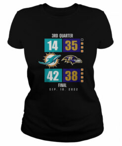 Miami Dolphins vs Baltimore Ravens 3rd quarter Finals Sep 18 2022 shirt 2