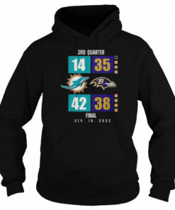 Miami Dolphins vs Baltimore Ravens 3rd quarter Finals Sep 18 2022 shirt 5