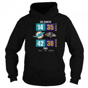 Miami Dolphins vs Baltimore Ravens 3rd quarter Finals Sep 18 2022 shirt 5