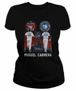 Miguel Cabrera Detroit Tigers 500 Home Runs and 3,000 Hit Club signature shirt 1 Miguel Cabrera Detroit Tigers 500 Home Runs and 3000 Hit Club signature shirt 2