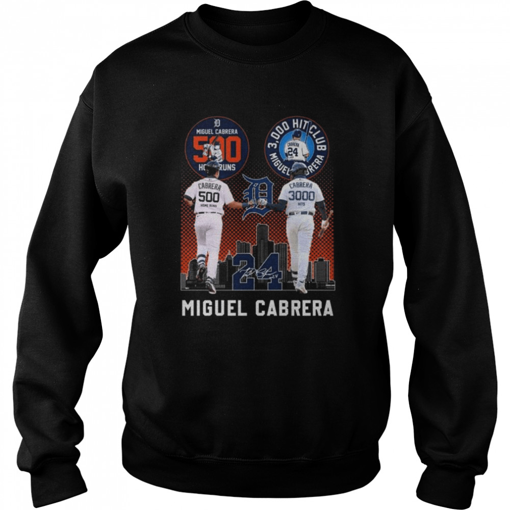 Number 24 Miguel Cabrera 500 Home Runs 3000 Hits Club Signature Shirt,  hoodie, longsleeve, sweater