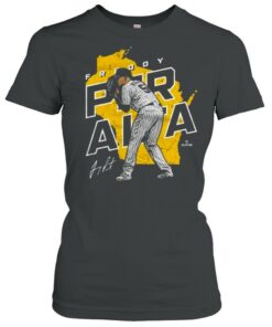 Milwaukee Brewers Freddy Peralta Player Map Baseball Signature T Shirt 2