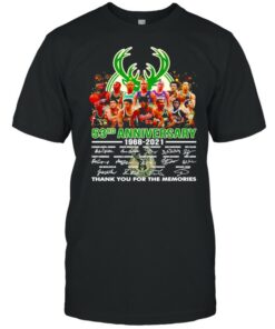 Milwaukee Bucks 53rd Anniversary 1968 2021 thank you for the memories shirt 1