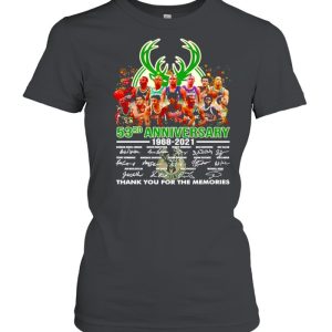 Milwaukee Bucks 53rd Anniversary 1968 2021 thank you for the memories shirt