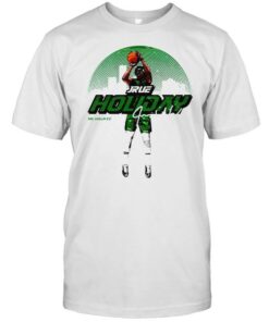 Milwaukee Bucks Jrue Holiday throw the ball shirt 1