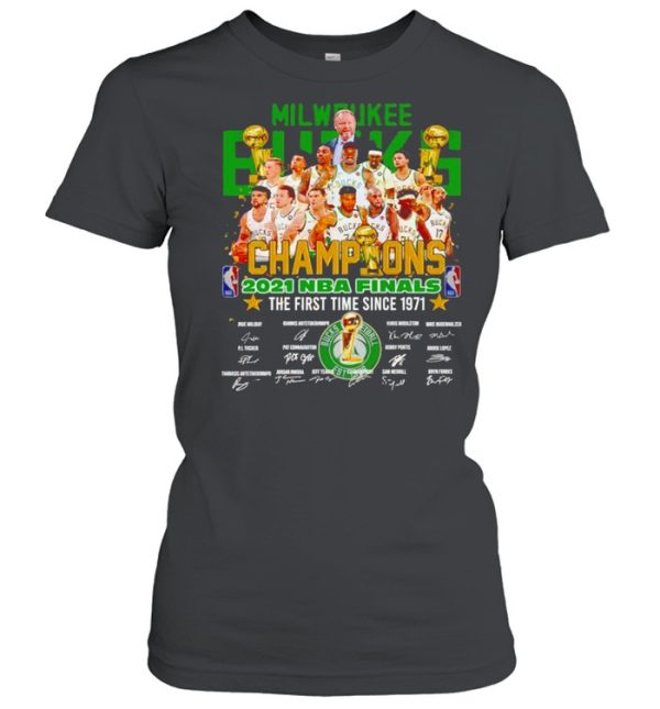 Milwaukee Bucks champions 2021 NBA finals the first time since 1971 shirt