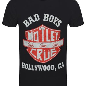 Motley Crue Bad Boys Shield Mens Black T Shirt 1