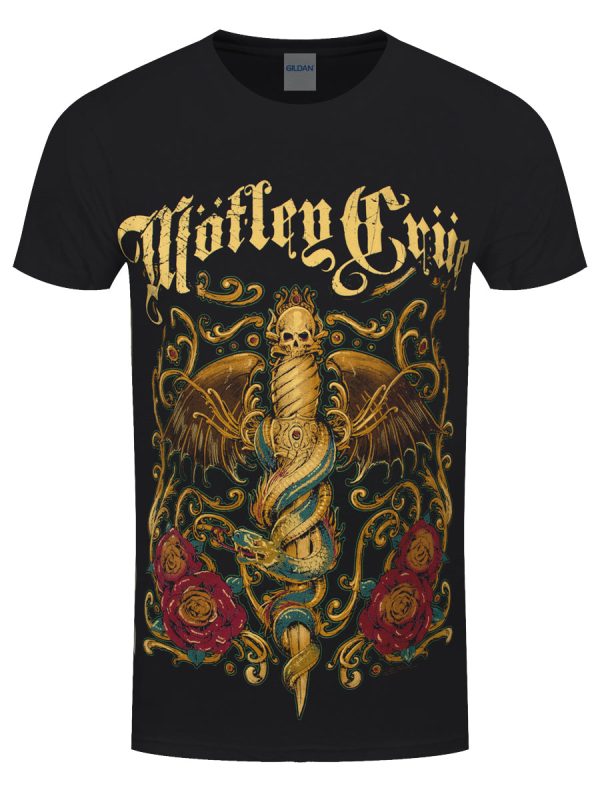 Motley Crue Exquisite Dagger Men’s Black T-Shirt