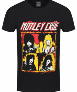 Motley Crue Shout At The Devil Flames Mens Black T Shirt 1