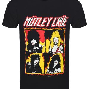 Motley Crue Shout At The Devil Flames Men’s Black T-Shirt