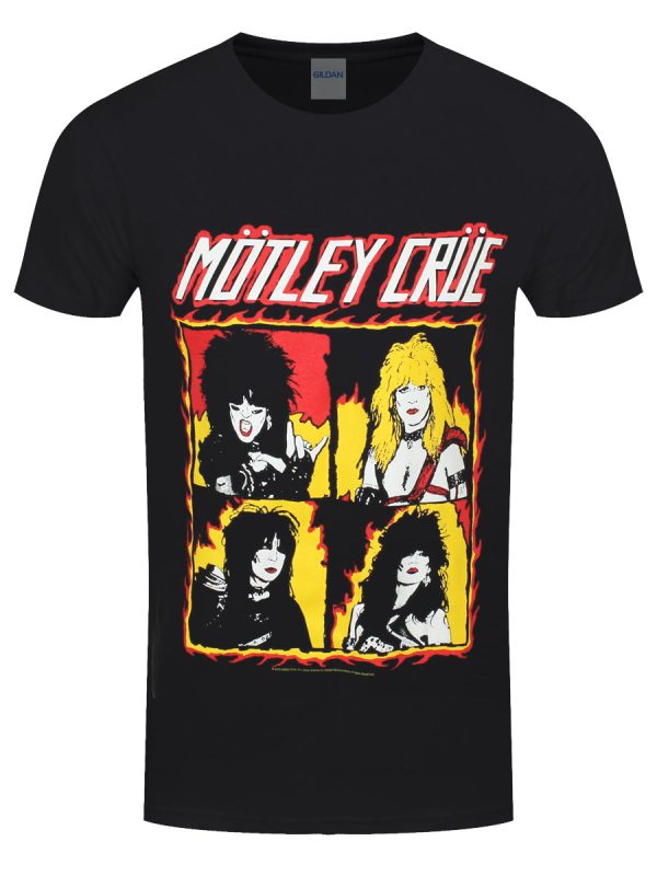 Motley Crue Shout At The Devil Flames Men’s Black T-Shirt