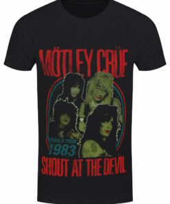 Motley Crue Vintage Shout At The Devil 83 Tour Mens Black T Shirt 1