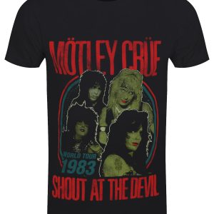 Motley Crue Vintage Shout At The Devil 83 Tour Mens Black T Shirt 1