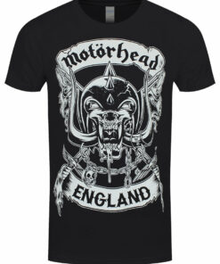 Motorhead Crosses Sword England Crest Mens Black T Shirt 1