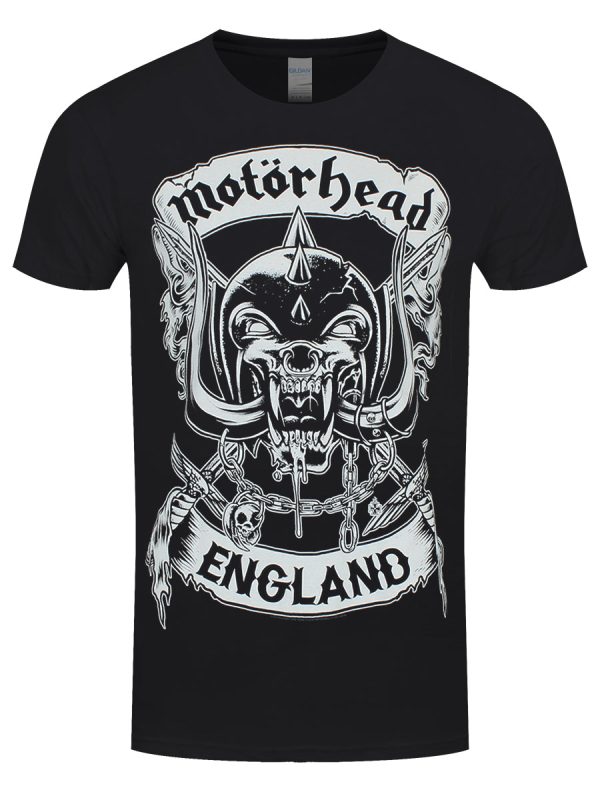 Motorhead Crosses Sword England Crest Men’s Black T-Shirt