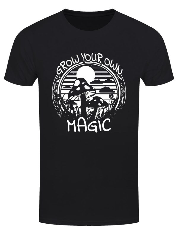 Mushrooms Grow Your Own Magic Men’s Black T-Shirt