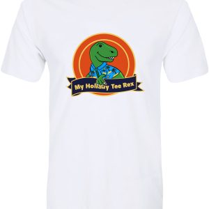 My Holiday Tee Rex Mens White T Shirt 1