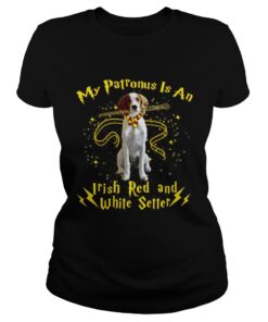 My patronus is an Irish red and white setter shirt 1