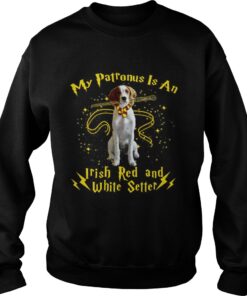 My patronus is an Irish red and white setter shirt 3