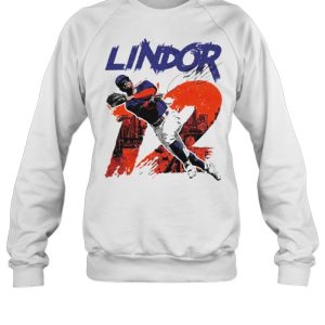 New York Baseball Francisco Lindor 12 throw the ball shirt 4