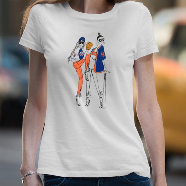 New York Mets G-III 4Her by Carl Banks White Baseball Girls Fitted T-Shirt