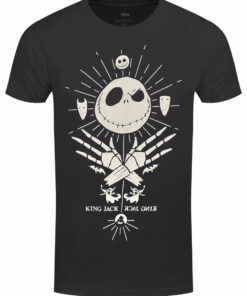 Nightmare Before Christmas Mystic Jack Mens Black Acid Wash T Shirt 1