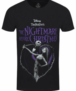 Nightmare Before Christmas Purple Heart Unisex black T Shirt 1