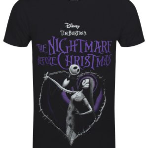 Nightmare Before Christmas Purple Heart Unisex black T-Shirt